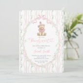 We Can Bearly Wait Baby Shower Meisje Kaart (Staand voorkant)