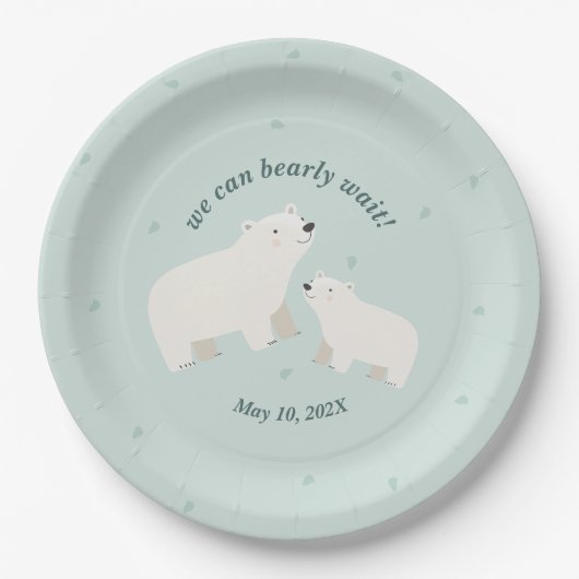 We can bearly wait baby shower Papieren bord (Voorkant)