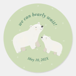 We can bearly wait baby shower Papieren bord Ronde Sticker