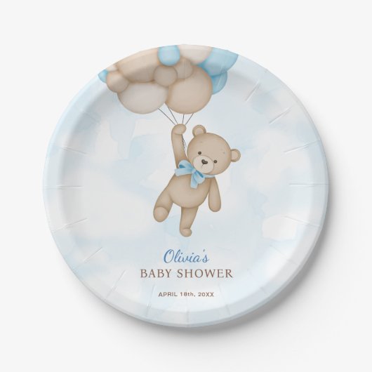 We Can Bearly Wait Baby Shower Papieren Bordje (Voorkant)