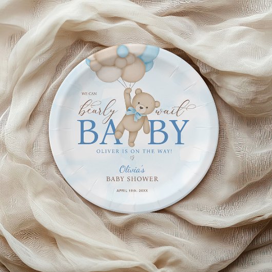 We Can Bearly Wait Baby Shower Papieren Bordje