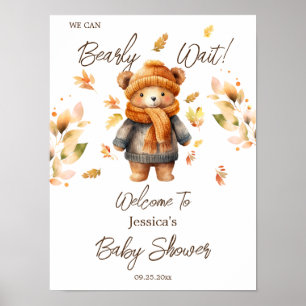 We Can Bearly Wait Baby Shower Poster