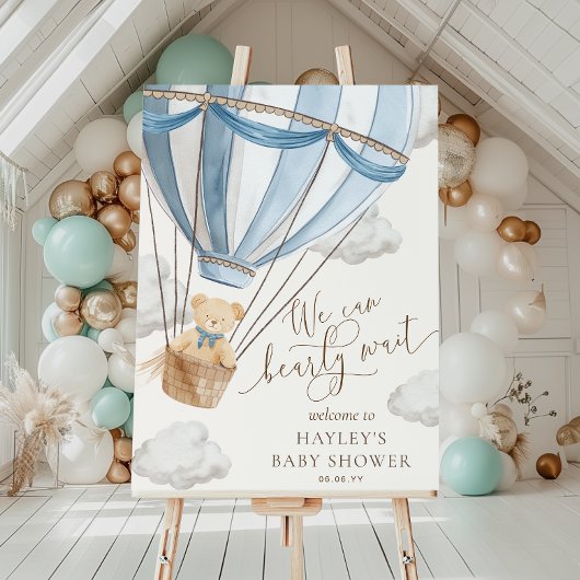 We Can Bearly Wait Baby Shower Poster