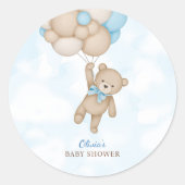 We Can Bearly Wait Baby Shower Ronde Sticker (Voorkant)