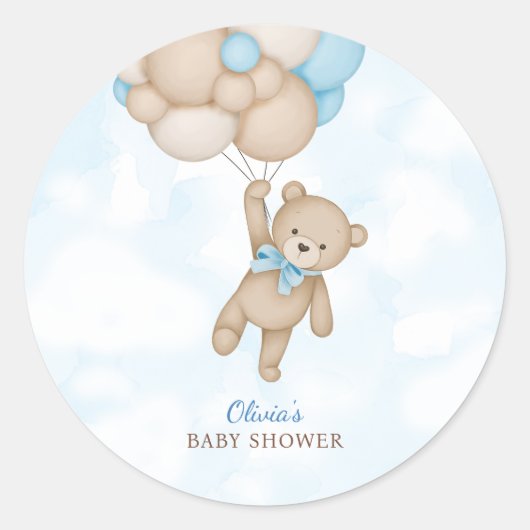 We Can Bearly Wait Baby Shower Ronde Sticker (Voorkant)