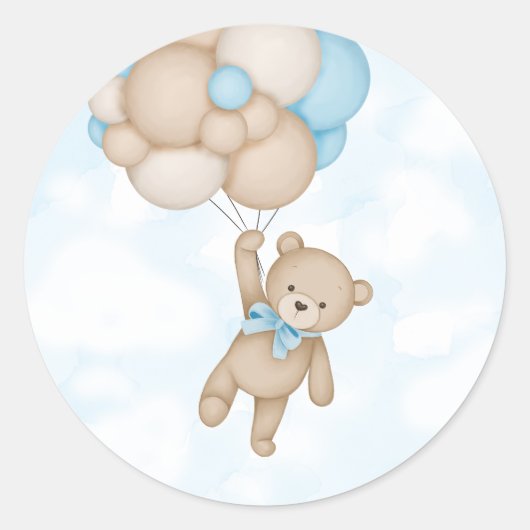 We Can Bearly Wait Baby Shower Ronde Sticker (Voorkant)