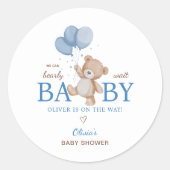 We Can Bearly Wait Baby Shower Ronde Sticker (Voorkant)