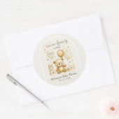 We Can Bearly Wait Baby Shower  Ronde Sticker (Envelop)