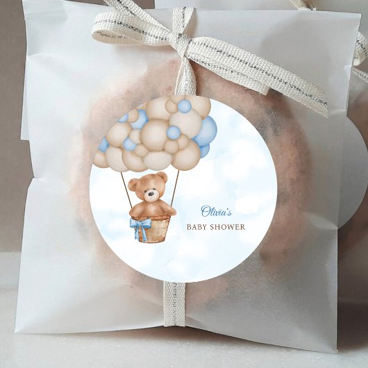 We Can Bearly Wait Baby Shower Ronde Sticker