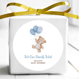 We Can Bearly Wait Baby Shower Ronde Sticker
