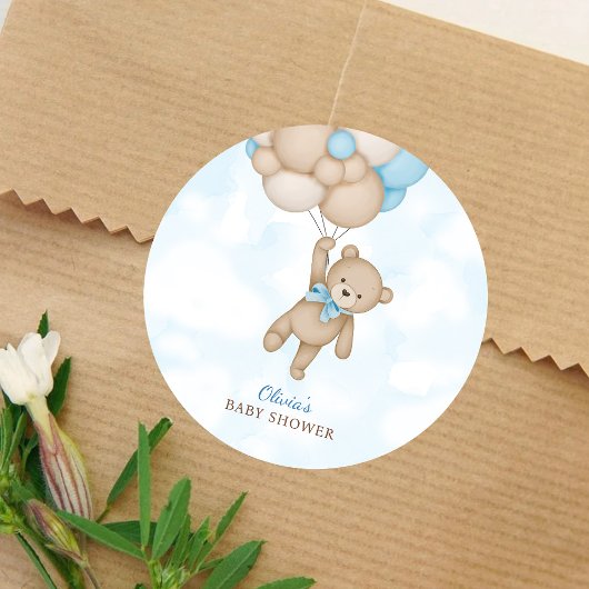 We Can Bearly Wait Baby Shower Ronde Sticker