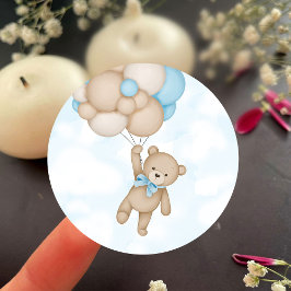 We Can Bearly Wait Baby Shower Ronde Sticker
