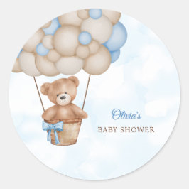 We Can Bearly Wait Baby Shower Ronde Sticker
