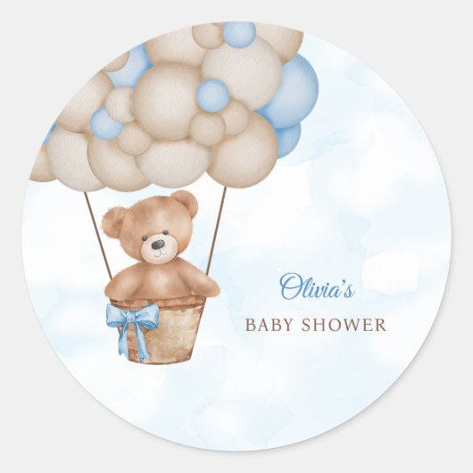We Can Bearly Wait Baby Shower Ronde Sticker (Voorkant)