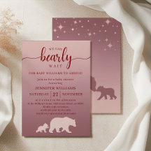 We Can Bearly Wait Baby Shower Roze Ombre Woodland