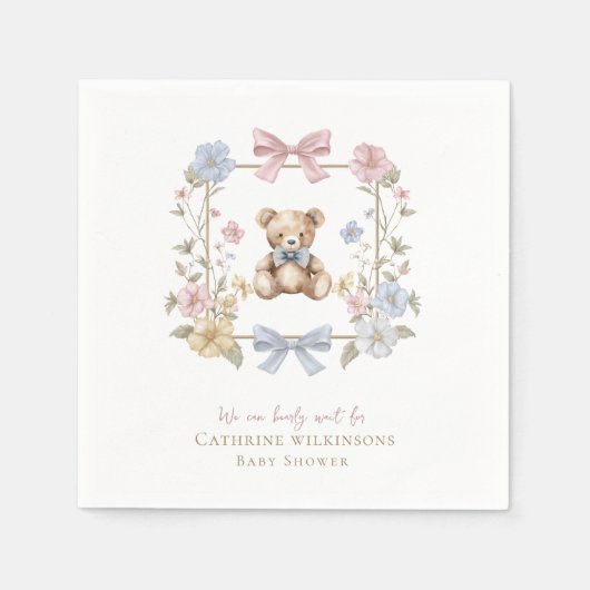 we can bearly wait baby shower  servet (Voorkant)