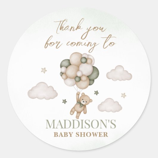 We Can Bearly Wait Baby Shower Sticker (Voorkant)