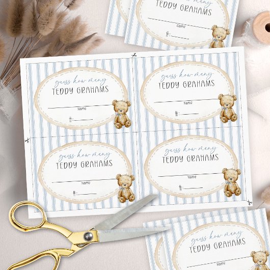 We Can Bearly Wait Baby Shower Teddy Grahams Card Kaart