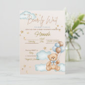 We Can Bearly Wait Baby Shower Teddybeer Uitnodigi Kaart (Staand voorkant)