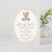 We Can Bearly Wait baby shower uitnodiging (Staand voorkant)