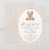 We Can Bearly Wait baby shower uitnodiging (Voorkant / Achterkant)