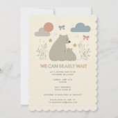 We Can Bearly Wait Baby Shower Uitnodiging (Voorkant)