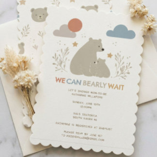 We Can Bearly Wait Baby Shower Uitnodiging