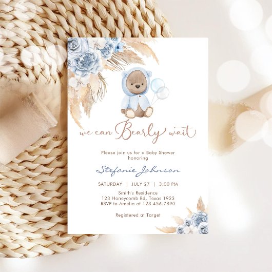 We Can Bearly Wait Baby Shower Uitnodiging