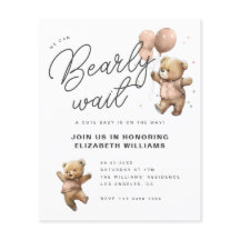 We Can Bearly Wait Baby Shower Uitnodiging | Budge