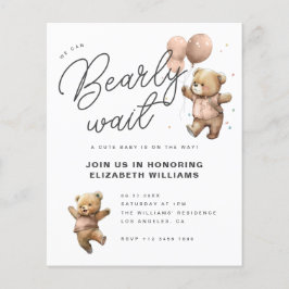 We Can Bearly Wait Baby Shower Uitnodiging | Budge