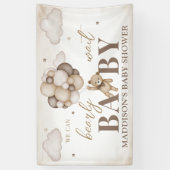 We Can Bearly Wait Baby Shower Vlag Spandoek (Verticaal)