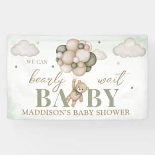 We Can Bearly Wait Baby Shower Vlag Spandoek