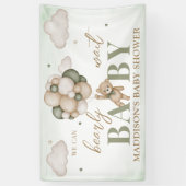 We Can Bearly Wait Baby Shower Vlag Spandoek (Verticaal)