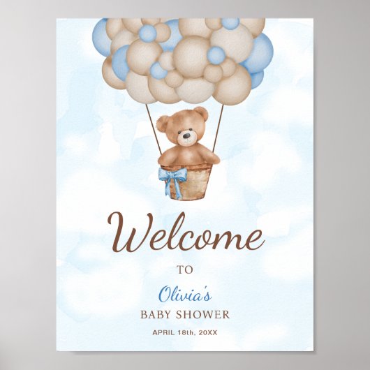 We Can Bearly Wait Baby Shower Welcome Sign Poster (Voorkant)