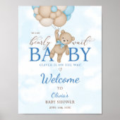 We Can Bearly Wait Baby Shower Welcome Sign Poster (Voorkant)