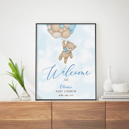 We Can Bearly Wait Baby Shower Welcome Sign Poster