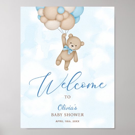 We Can Bearly Wait Baby Shower Welcome Sign Poster (Voorkant)