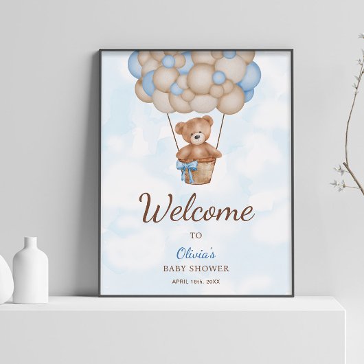 We Can Bearly Wait Baby Shower Welkom Bord Poster