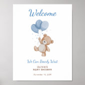 We Can Bearly Wait Baby Shower Welkom Bord Poster (Voorkant)