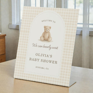 We Can Bearly Wait Baby Shower Welkom Bord Reclamebord Met Voetstuk