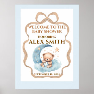 We Can Bearly Wait Baby Shower Welkom Bord Teddy Poster