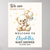 We can bearly wait!, Baby Shower with Bear theme Poster (Voorkant)