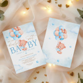 We Can Bearly Wait Ballon Baby Shower Uitnodiging