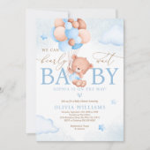 We Can Bearly Wait Ballon Baby Shower Uitnodiging (Voorkant)