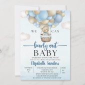 We can Bearly wait - Bear Baby Shower Boy Kaart (Voorkant)