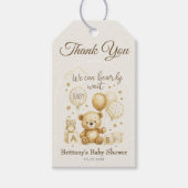 We Can Bearly Wait Bear Baby Shower Cadeaulabel (Voorkant)