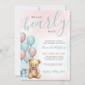 We Can Bearly Wait Bear Baby Shower Kaart (Voorkant)