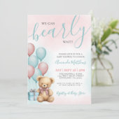 We Can Bearly Wait Bear Baby Shower Kaart (Staand voorkant)