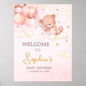 We Can Bearly Wait, Bear Girl Baby Shower Poster (Voorkant)