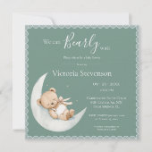 We Can Bearly Wait Bear Green Baby Shower (Voorkant)